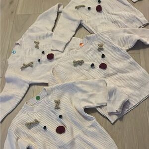 Kids White Reindeer Sweater